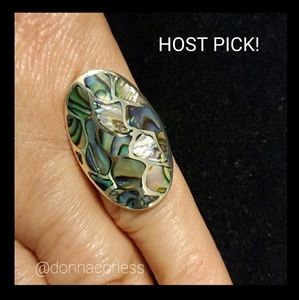 Abalone Shell Sterling Silver Ring 5 NWT